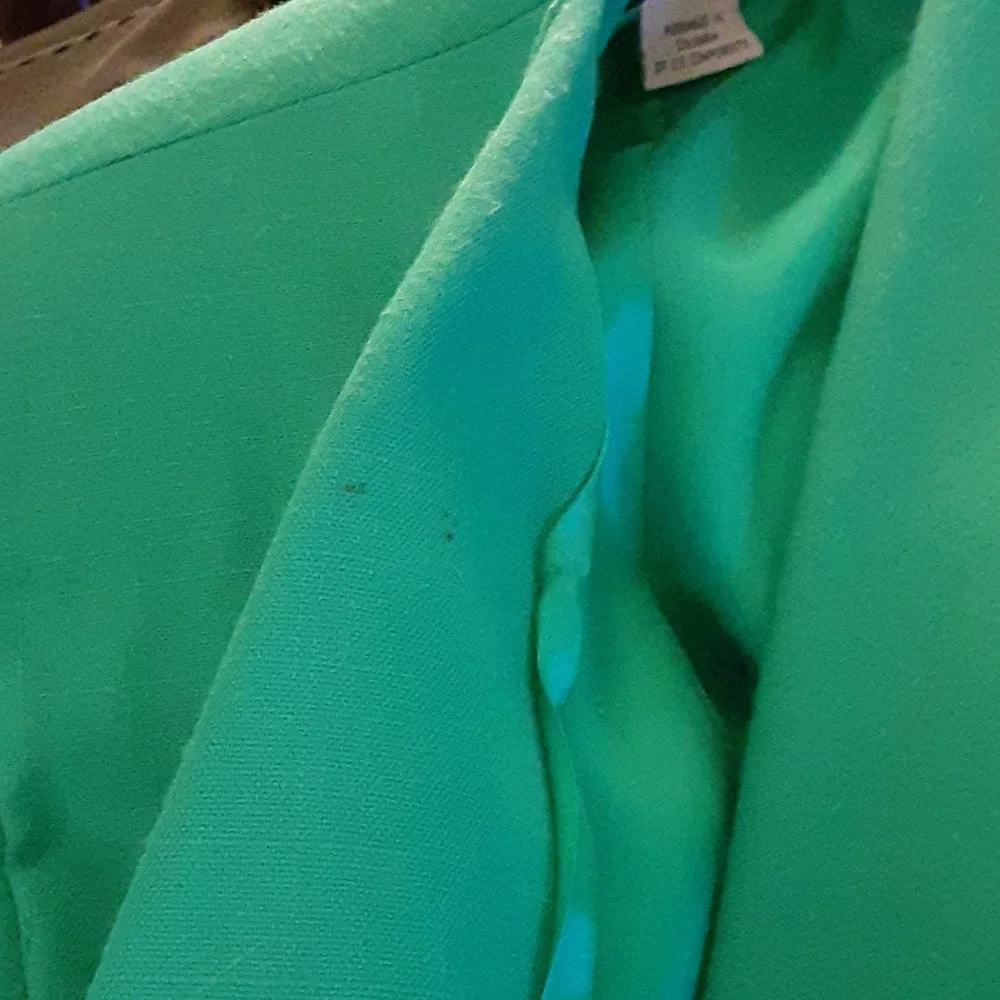 Oleg Cassini jade green double breasted suit pencil skirt lined size 14 …EUC